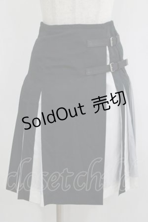画像: Jean Paul GAULTIER / 配色プリントプリーツラップスカート 36 黒 H-25-09-19-019-GO-SK-KB-ZH