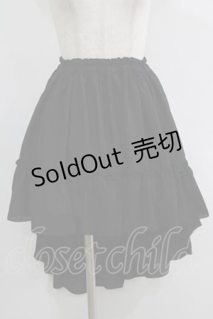 画像: MARBLE / 前短・後長ロングスカート  ブラック H-25-09-19-020-GO-SK-KB-ZH