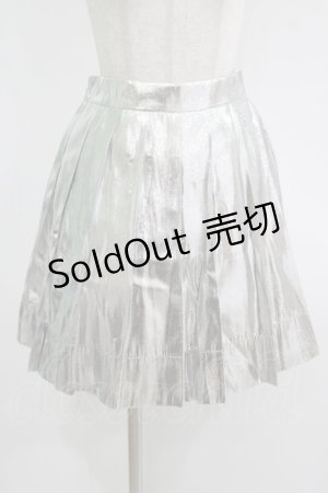 画像: MILK / スパークルスクールスカート  シルバー H-25-09-19-021-ML-SK-KB-ZH