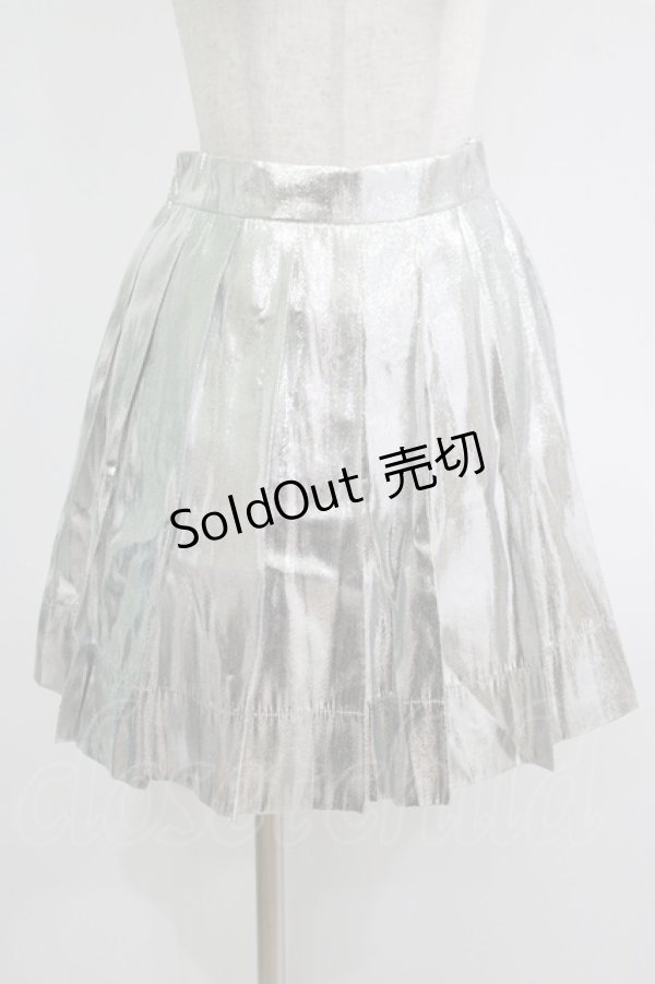 画像1: MILK / スパークルスクールスカート  シルバー H-25-09-19-021-ML-SK-KB-ZH (1)