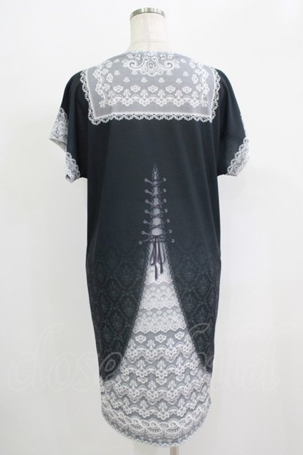 画像3: abilletage / トロンプルイユTシャツワンピース（レースセーラー）  ブラック H-25-09-19-024-GO-OP-KB-ZH (3)