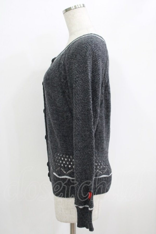 RNA / ラメラインニットカーディガン グレー H-25-09-20-030-PU-TO-KB