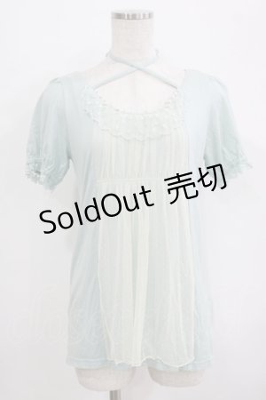 画像: Emily Temple cute / フロントチュールカットソー  サックス H-25-09-20-034-ET-TO-KB-ZH