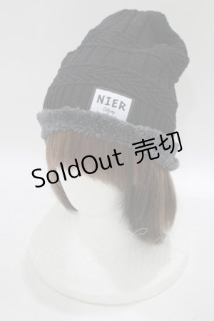 画像: NieR Clothing / ニットキャップ  黒×グレー H-25-09-20-050-PU-AC-KB-ZH