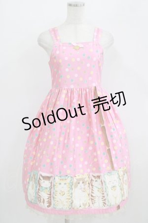 画像: Shirley Temple / マルチドットキャットジャンパースカート 160 ピンク H-25-09-20-006-ET-SK-KB-ZH