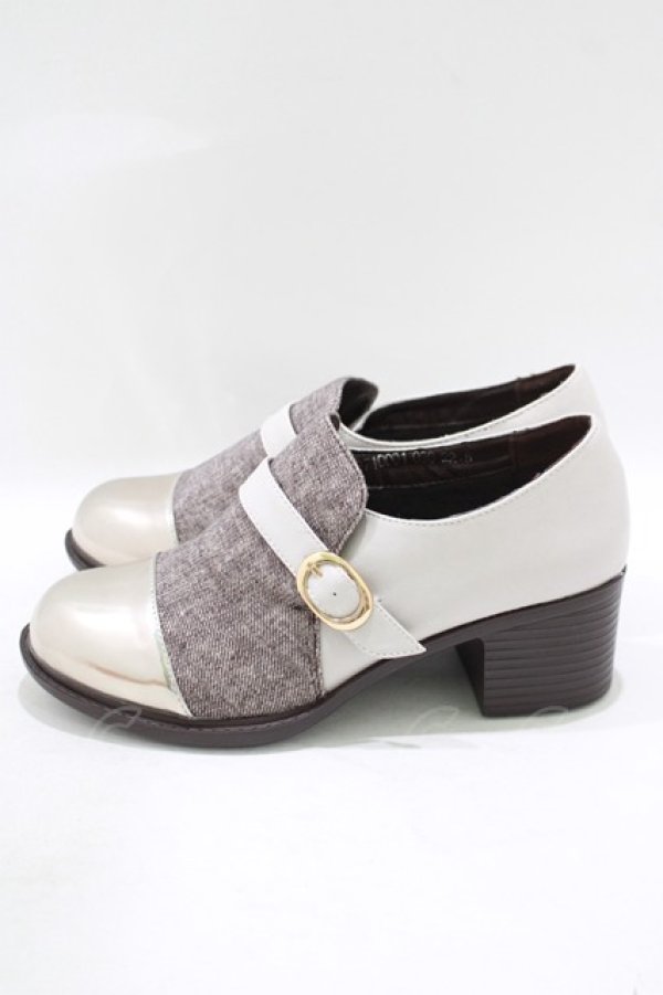 画像2: あしながおじさん / ベルテッドローファーパンプス 22.5 ベージュ H-25-09-20-071-PU-SH-KB-ZH (2)