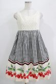 画像1: Emily Temple cute / ギンガムチェリーノースリーブワンピース  クロ H-25-09-20-010-ET-OP-KB-ZT073 (1)