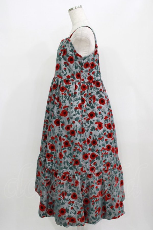 画像2: Jane Marple Dans Le Salon / Winter daisy strap dress  グレー H-25-09-20-011-JM-OP-KB-ZH (2)