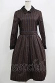 画像1: Jane Marple / Regimental stripeのコレットドレス  ブラウン H-25-09-20-012-JM-OP-KB-ZH (1)
