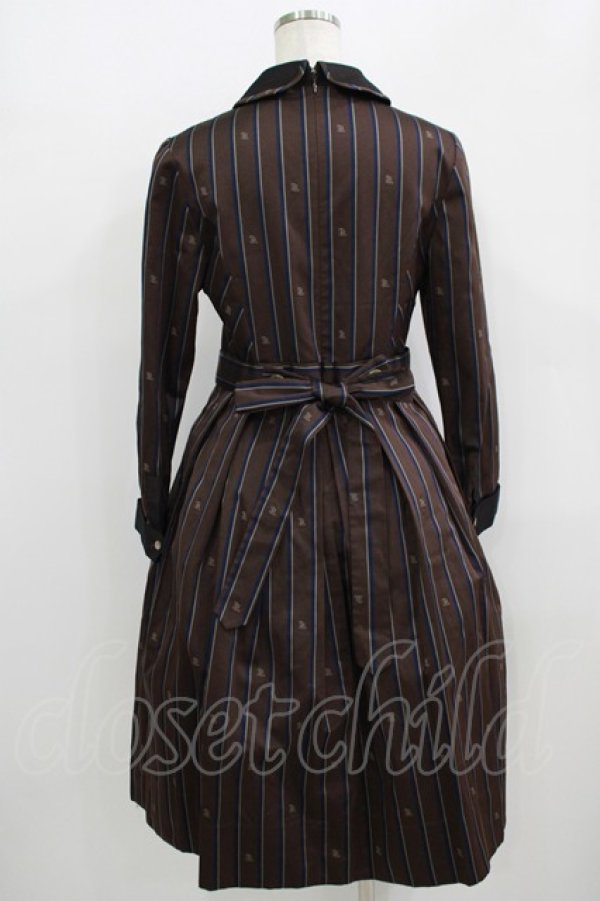 画像3: Jane Marple / Regimental stripeのコレットドレス  ブラウン H-25-09-20-012-JM-OP-KB-ZH (3)
