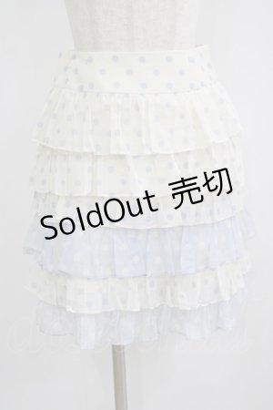 画像: Jane Marple / ドットフリルスカート  オフ×サックス H-25-09-20-015-JM-SK-KB-ZH