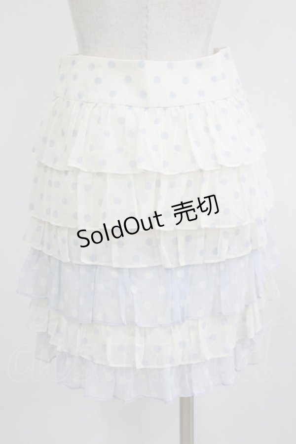 画像3: Jane Marple / ドットフリルスカート  オフ×サックス H-25-09-20-015-JM-SK-KB-ZH (3)