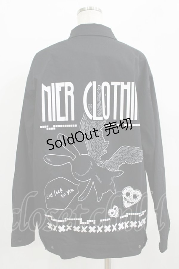 画像3: NieR Clothing / バックプリント裏起毛ジャケット F 黒 H-25-09-20-019-PU-JA-KB-ZH (3)