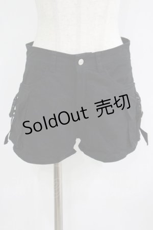 画像: LISTEN FLAVOR / カーゴショートパンツ  ブラック H-25-09-20-023-PU-PA-KB-ZH