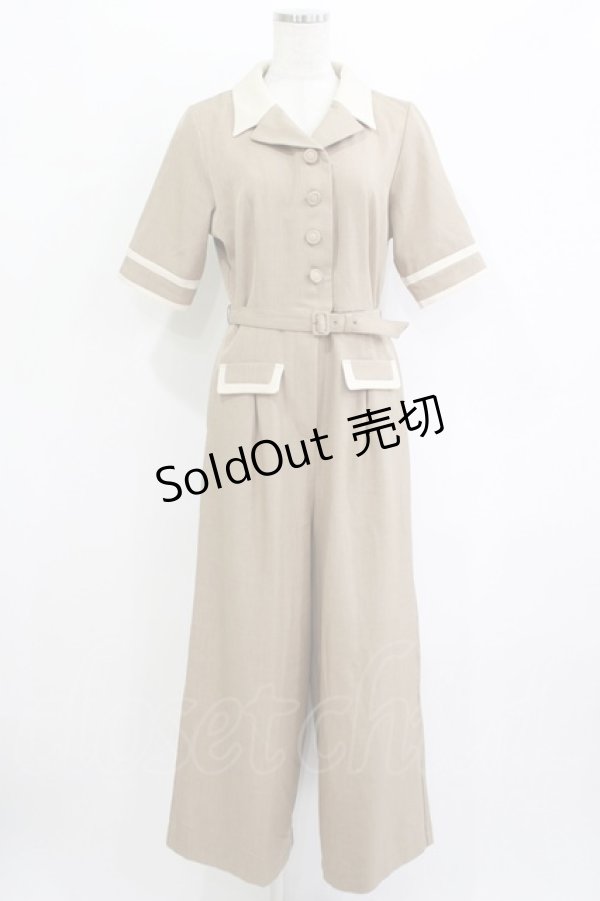 画像1: an another angelus / バイカラーマリンオールインワン Free L/BEIGE H-25-09-21-031-CA-OP-NS-ZH (1)