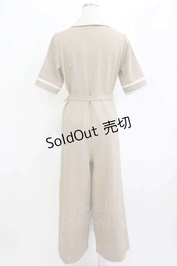 画像3: an another angelus / バイカラーマリンオールインワン Free L/BEIGE H-25-09-21-031-CA-OP-NS-ZH (3)