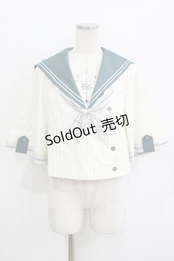 画像1: Hoshibako Works / ポルト・フレスカ セーラー襟ブラウス Free サックス H-25-09-21-032-LO-BL-NS-ZH (1)