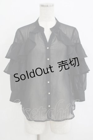 画像: axes femme NOSTALGIE / シフォンフリルブラウス Free ブラック H-25-09-21-033-AX-BL-NS-ZH