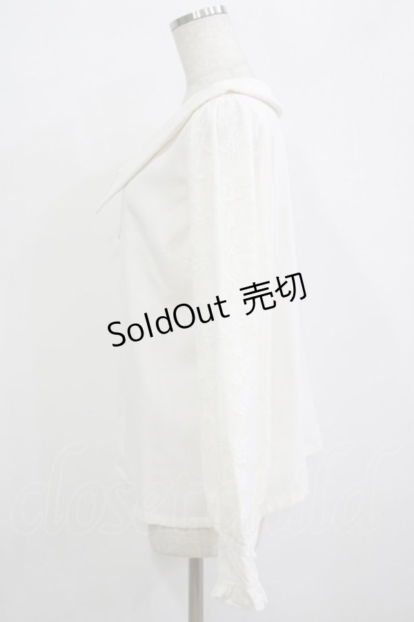 画像2: DearMyLoveRose / 選べる衿レースパフスリブラウス L アイボリー H-25-09-21-034-EL-BL-NS-ZH (2)