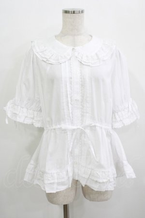 画像: Chalmiere / クラシックコットンブラウス M 白 H-25-09-21-035-PU-BL-NS-ZH