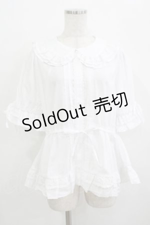 画像: Chalmiere / クラシックコットンブラウス M 白 H-25-09-21-035-PU-BL-NS-ZH