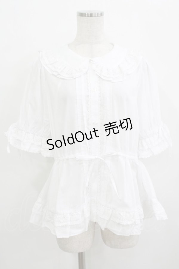 画像1: Chalmiere / クラシックコットンブラウス M 白 H-25-09-21-035-PU-BL-NS-ZH (1)