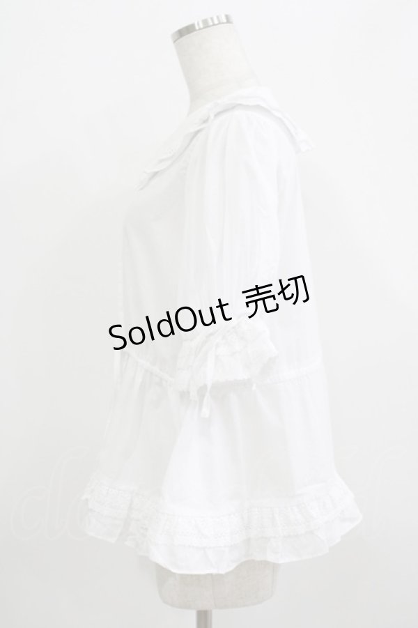 画像2: Chalmiere / クラシックコットンブラウス M 白 H-25-09-21-035-PU-BL-NS-ZH (2)