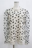 画像1: DearMyLoveRose / ブーケチュールドッキングブラウス LL アイボリー H-25-09-21-038-EL-BL-NS-ZH (1)