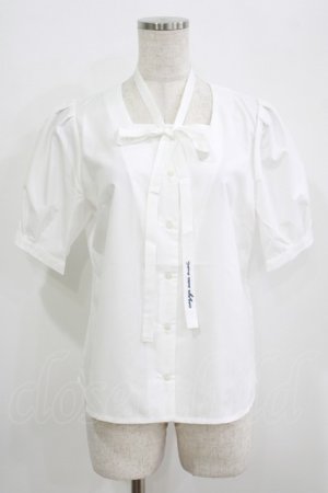 画像: Fi.n.t / アレンジタイ付きスクエアネックブラウス Free OFFWHITE H-25-09-21-042-CA-BL-NS-ZH