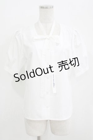 画像: Fi.n.t / アレンジタイ付きスクエアネックブラウス Free OFFWHITE H-25-09-21-042-CA-BL-NS-ZH