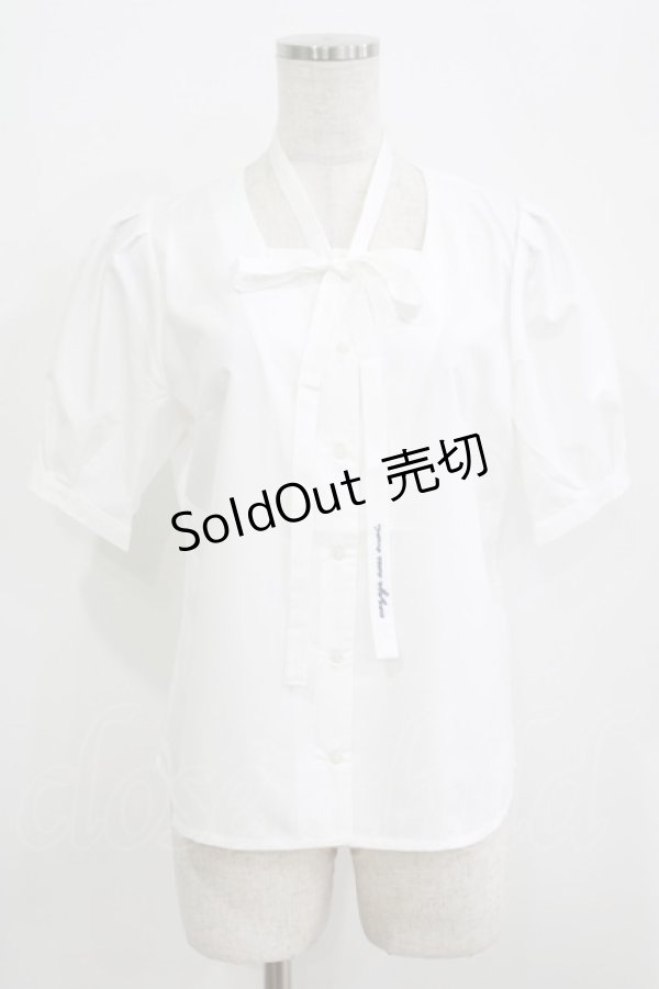 画像1: Fi.n.t / アレンジタイ付きスクエアネックブラウス Free OFFWHITE H-25-09-21-042-CA-BL-NS-ZH (1)