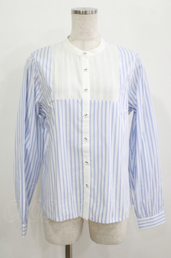 画像1: Fi.n.t / ヨーク切替ストライプシャツ Free BLUE×WH H-25-09-21-043-CA-BL-NS-ZH (1)