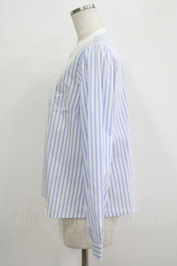 画像2: Fi.n.t / ヨーク切替ストライプシャツ Free BLUE×WH H-25-09-21-043-CA-BL-NS-ZH (2)