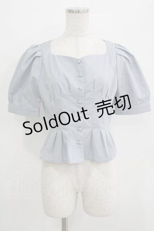 画像: an another angelus / コルセットタックブラウス Free BLUE GRAY H-25-09-21-044-CA-BL-NS-ZH