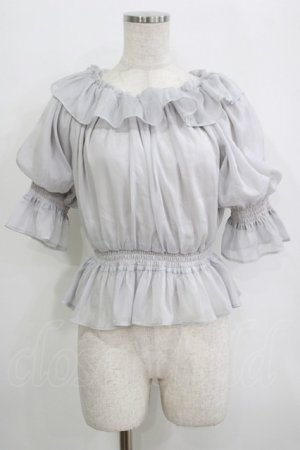 画像: F&A / シアーオフショルフリルプルオーバーブラウス Free BLUE GRAY H-25-09-21-049-LO-BL-NS-ZH