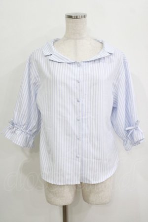画像: F&A / オフショル開衿5分袖シャツ Free OFF×BLUE H-25-09-21-052-LO-BL-NS-ZH