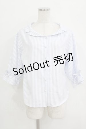 画像: F&A / オフショル開衿5分袖シャツ Free OFF×BLUE H-25-09-21-052-LO-BL-NS-ZH
