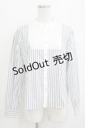 画像: Fi.n.t / ヨーク切替ストライプシャツ Free BLACK×WH H-25-09-21-053-CA-BL-NS-ZH