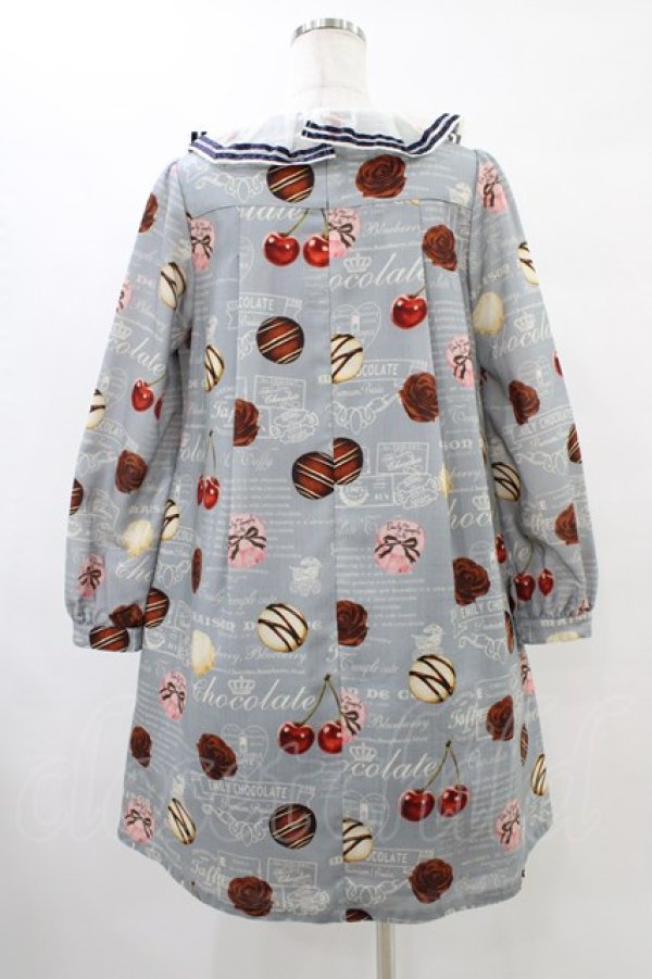 画像2: Emily Temple cute / TAFFYチョコレートワンピース  ブルーグレー H-25-09-21-1029-ET-OP-KB-ZH (2)