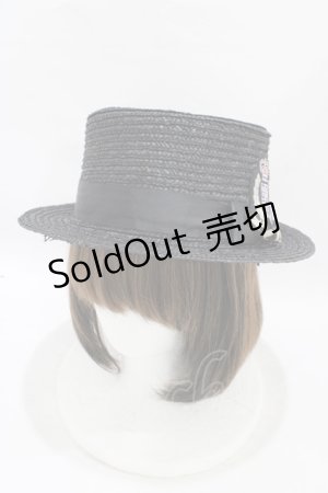 画像: 【SALE】MIHO MATSUDA / エンブレムハット  黒 H-25-09-21-1005-GO-AC-KB-ZT-K-025