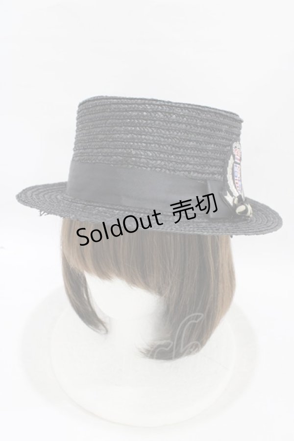 画像1: 【SALE】MIHO MATSUDA / エンブレムハット  黒 H-25-09-21-1005-GO-AC-KB-ZT-K-025 (1)