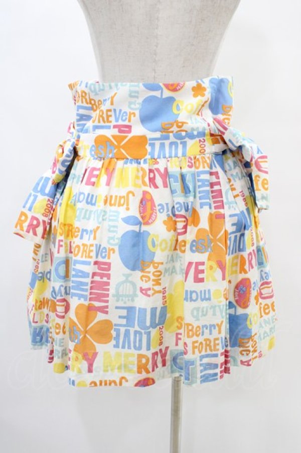 画像2: Jane Marple / ブリティッシュロゴサイドリボンスカート M ブルー×オレンジ H-25-09-21-1036-JM-SK-KB-ZH (2)