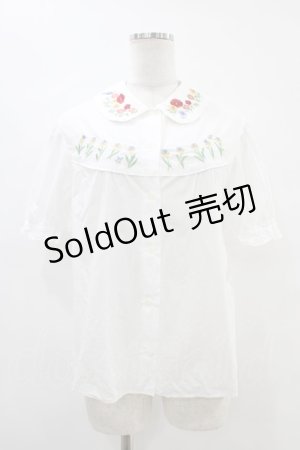 画像: Jane Marple / ガーデンエンブロイダリーのブラウス M ホワイト H-25-09-21-1041-JM-BL-KB-ZH