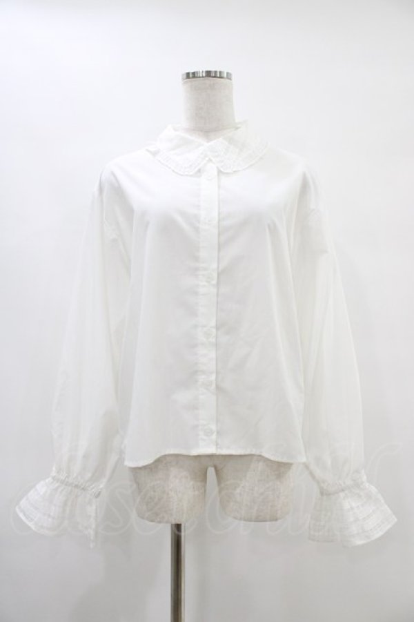 画像1: merry jenny / シアーギンガムシャツ  オフホワイト H-25-09-21-1048-LO-BL-KB-ZH (1)