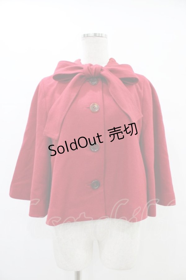 画像1: Jane Marple / シャペロンルージュのフードケープジャケット  レッド H-25-09-21-1016-JM-JA-KB-ZH (1)