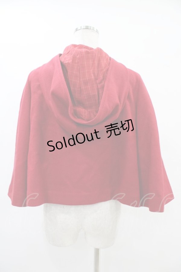 画像2: Jane Marple / シャペロンルージュのフードケープジャケット  レッド H-25-09-21-1016-JM-JA-KB-ZH (2)