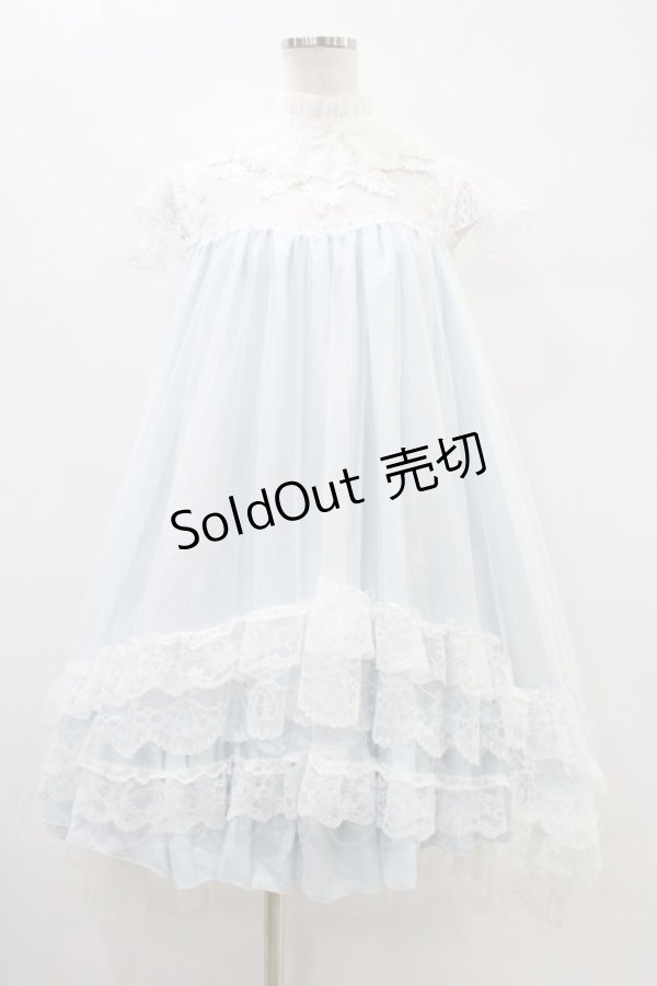 画像1: MR corset / クロシェット風エンジェルウィングワンピース  ブルー H-25-09-21-1018-PU-OP-KB-ZH (1)