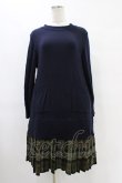 画像1: Jane Marple Dans Le Salon / ニットとTartan checkのトロンプルイユドレス M ネイビー×カーキ H-25-09-21-1019-JM-OP-KB-ZH (1)