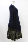 画像3: Jane Marple Dans Le Salon / ニットとTartan checkのトロンプルイユドレス M ネイビー×カーキ H-25-09-21-1019-JM-OP-KB-ZH (3)