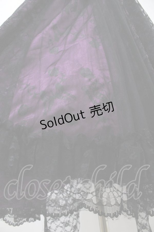 画像5: MR corset / レースフリル蝶プリントワンピース  黒×紫 H-25-09-21-1020-PU-OP-KB-ZH (5)